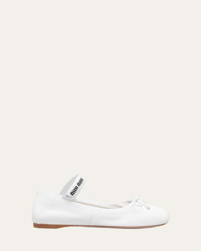 Leather Mary Jane Ballerina Flats